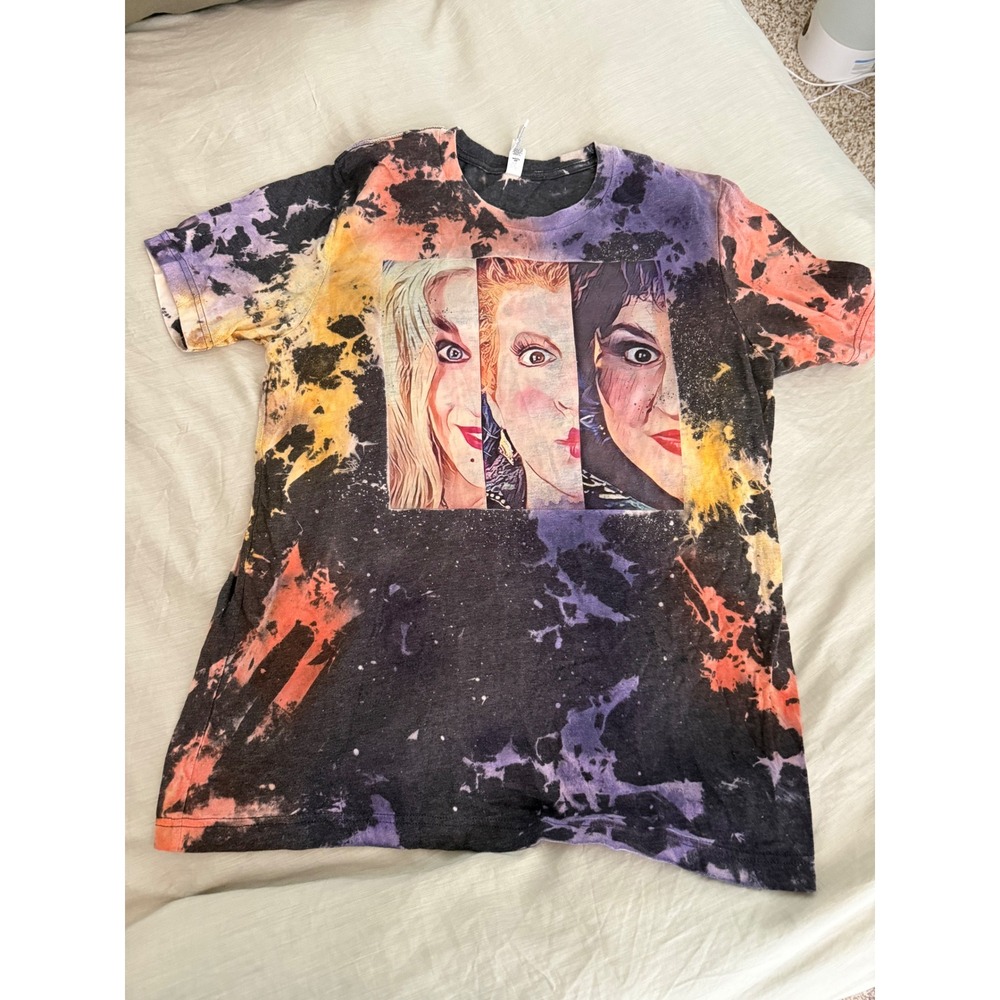 Hocus Pocus Tie Dye T-Shirt Sanderson Sisters Halloween Tee, Bella Canvas L